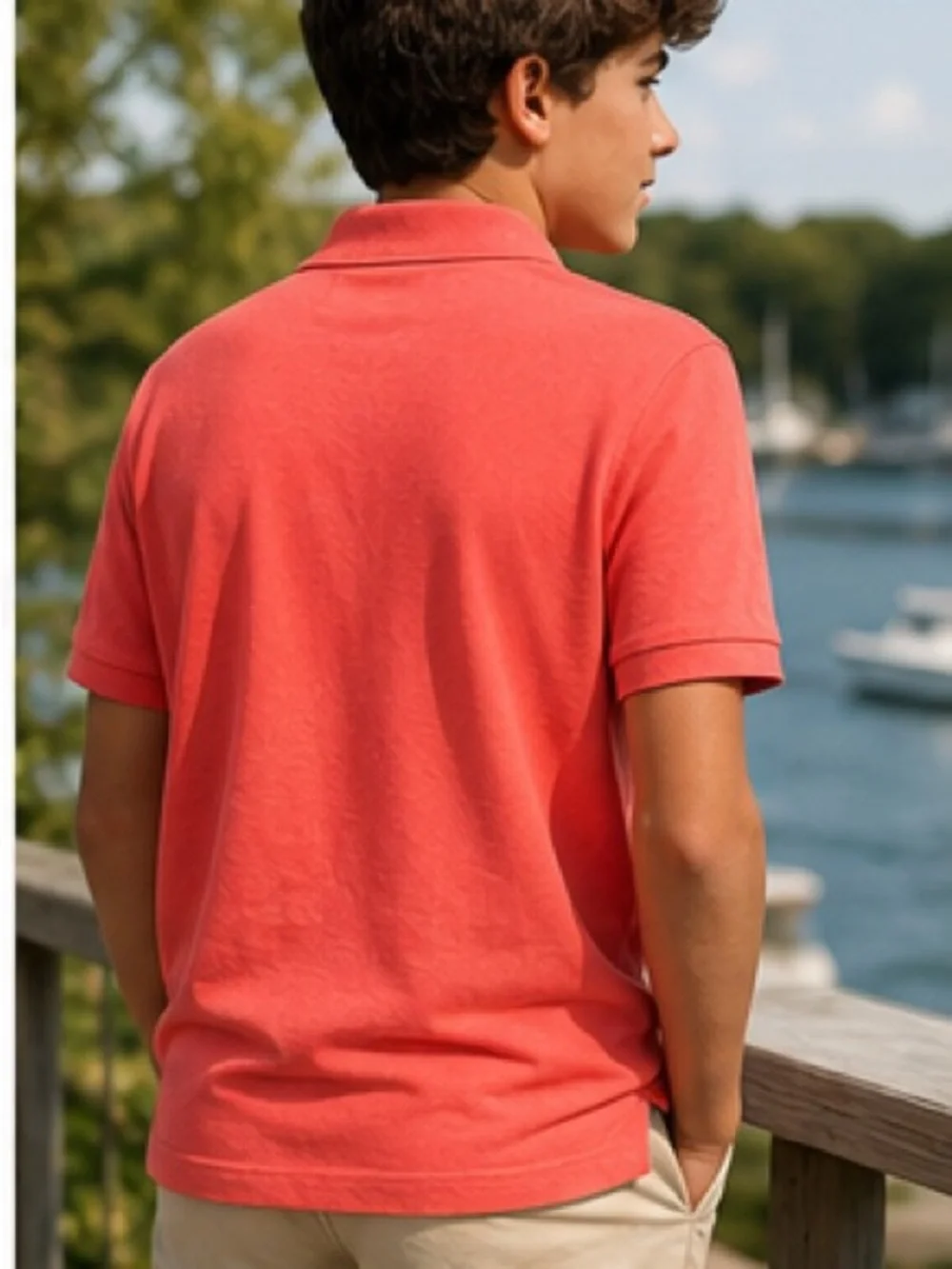 Polo Ralph Lauren Boys Classic Fit Polo Coral NWT Size L 14-16 100% Cotton